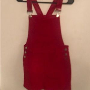 Velvet overall dress